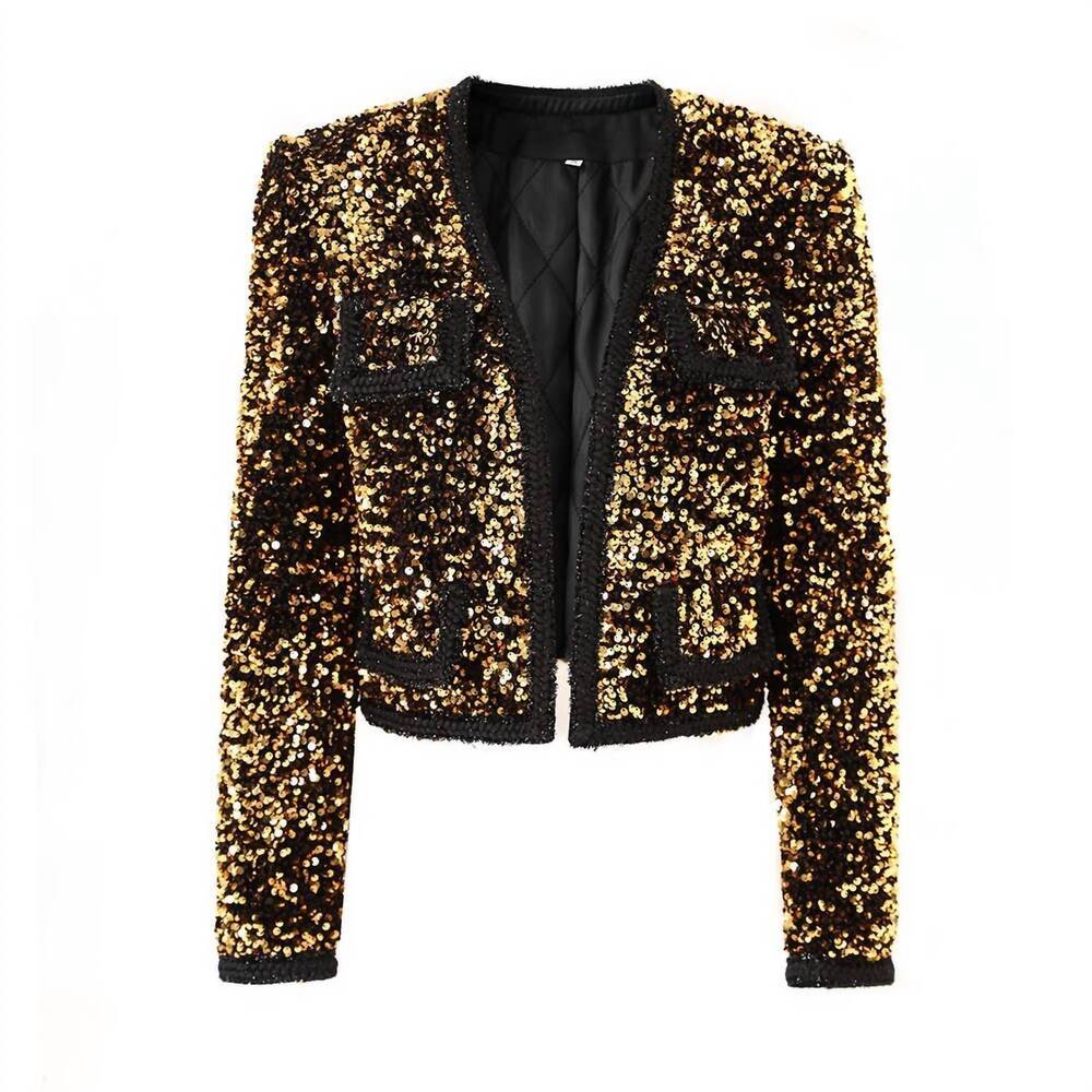 NEW PRODUCTSEEKER women's glamorous goldie short jacket in gold